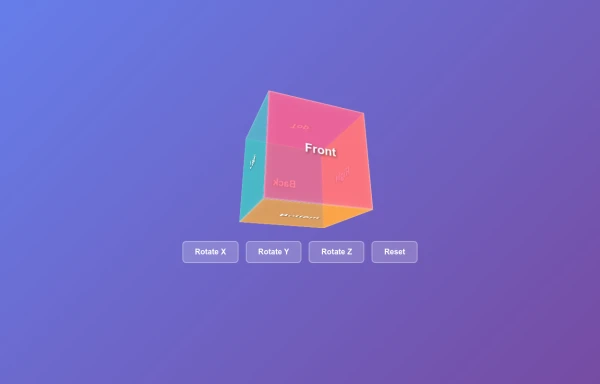 3D CSS Box with Rotation Animation