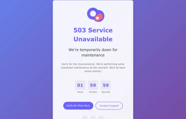 503 Service Unavailable Error Page Design