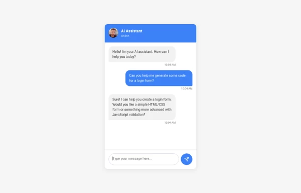 AI Assistant Chat UI Component
