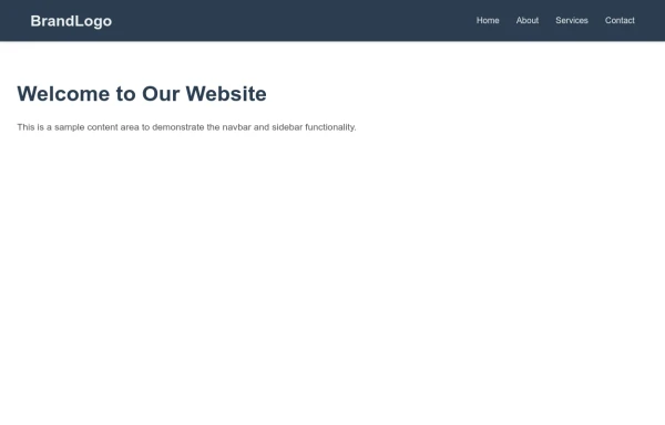 Brand Logo Navbar with Mobile-Friendly Sidebar Menu