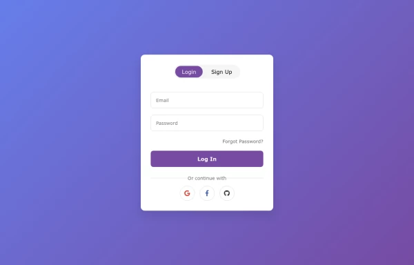 Clean Modern Sign Up Form with Toggle