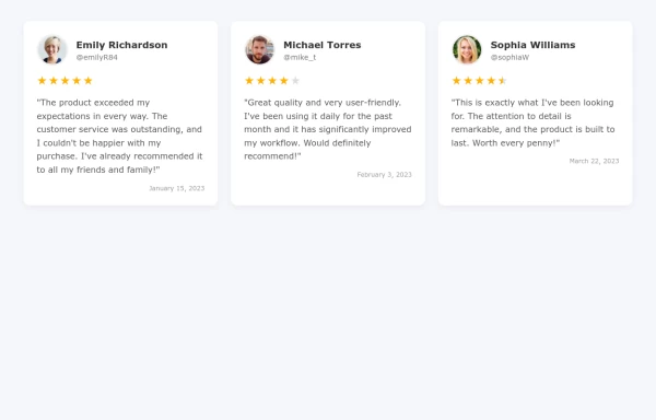 Client Testimonial Slider with Star Rating System
