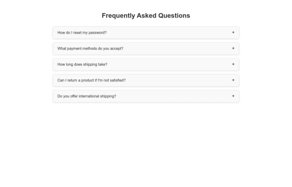 Collapsible FAQ Information Section