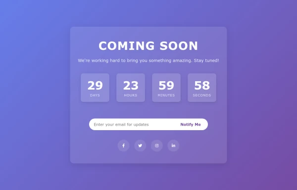 Coming Soon Page with Countdown Timer
