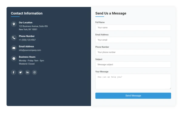 Contact Information and Inquiry Form