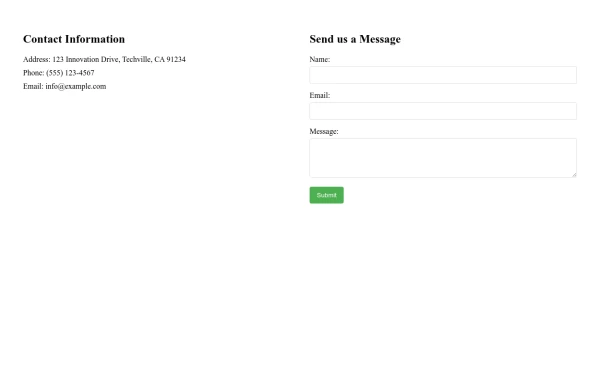 Contact Information and Inquiry Form