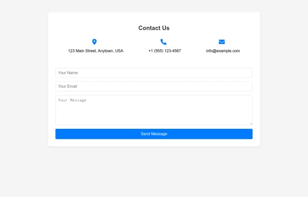 Contact Us - Form Component