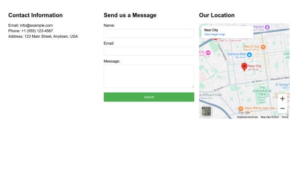 Contact Us with Google Maps CSS