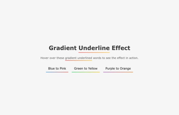 CSS Gradient Underline Animation Effect