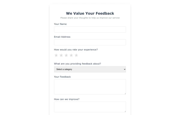 Customer Feedback Form CSS Example