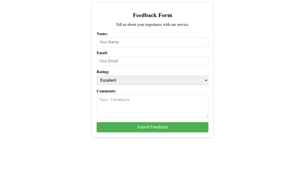 Customer Feedback Form Css Example