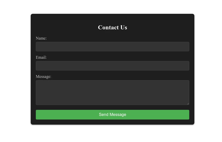 Dark Mode Contact Form