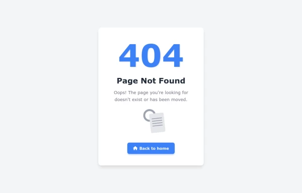 Elegant 404 Error Page with Home Redirect Button