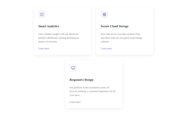 Elegant Feature Cards with Hover Effects