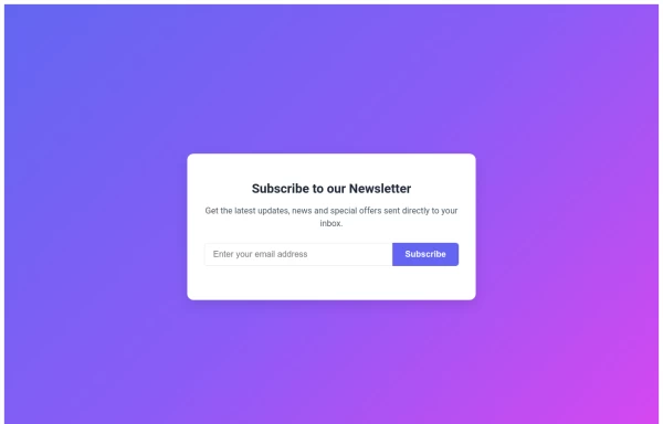 Email Newsletter Subscription Form with Gradient Background