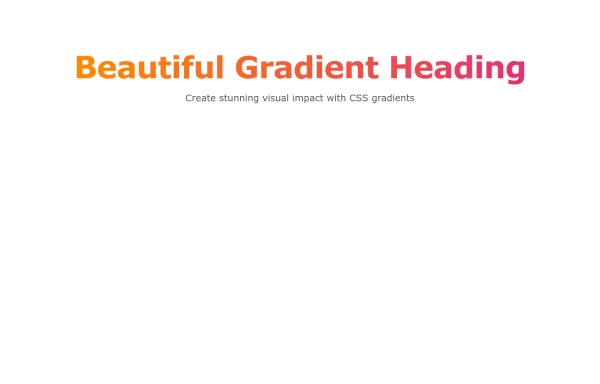 Gradient Heading Effect with Pure CSS