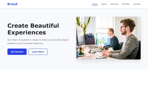 Header with Elegant Hero Section