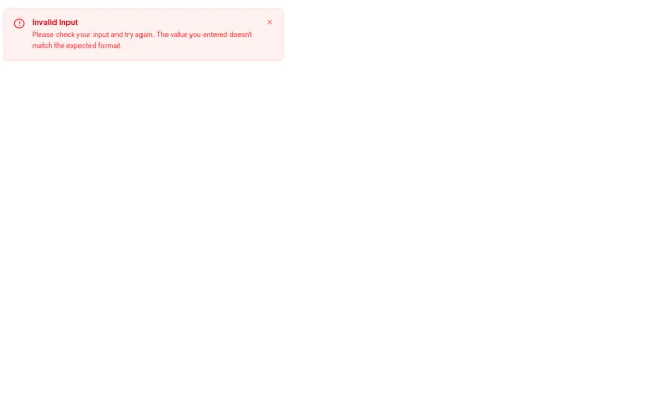 Input Error Notification Component