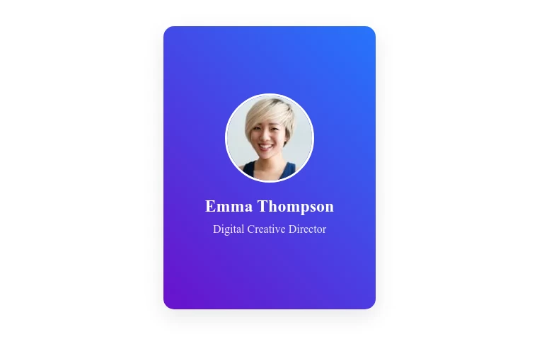 Interactive Profile Card with Social Media Links