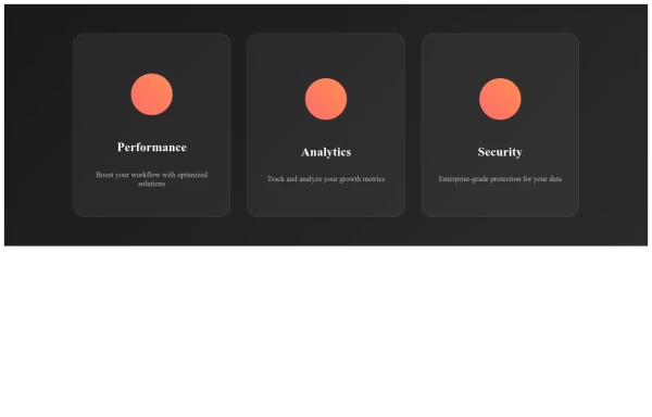 Interactive Service Cards with Floating Elements