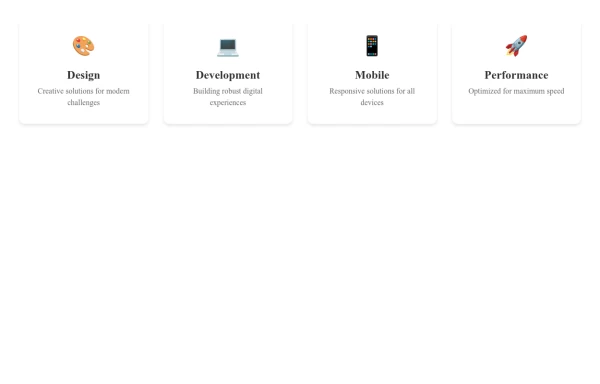 Modern Card Grid Layout with Hover Effects
