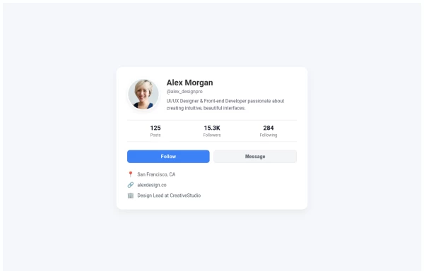 Modern Flexible User Profile Card