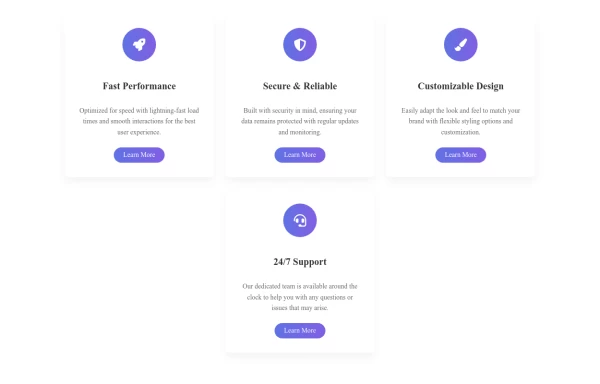 Modern Info Cards with Hover Effects