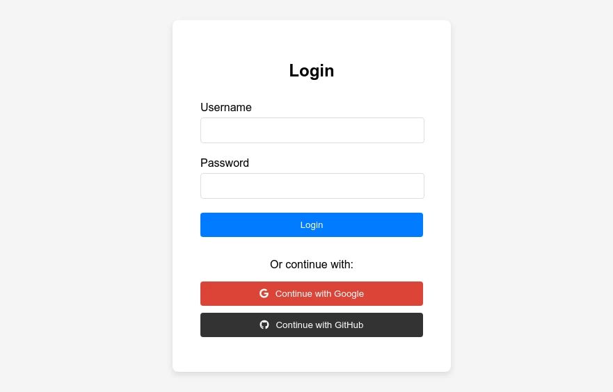 Modern Login Page with Social Authentication Buttons