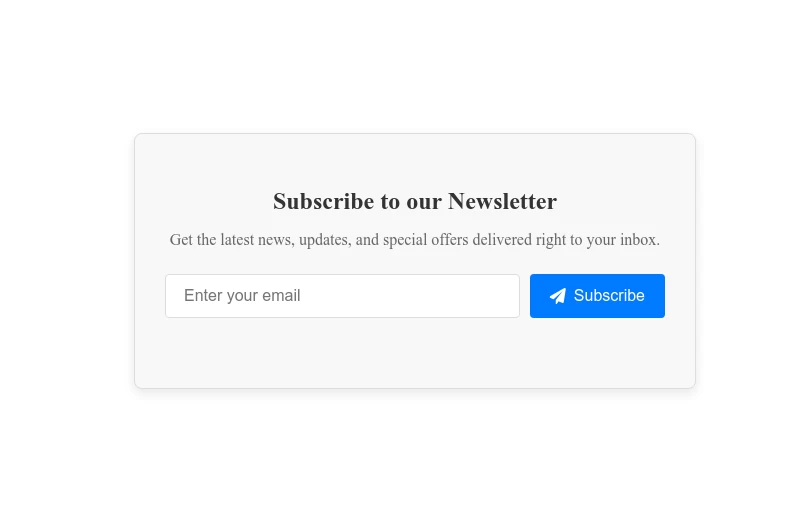 Newsletter Signup Form with Animated Subscribe Button