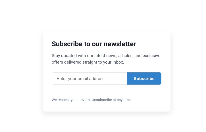 Newsletter Subscription Card