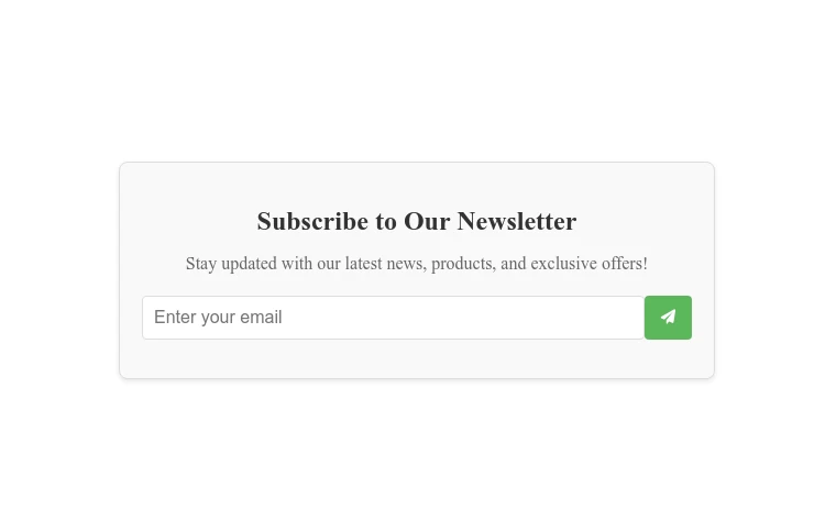 Newsletter Subscription Form with Animated Success