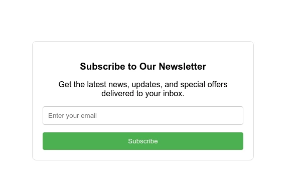 Newsletter Subscription Form with Animated Success