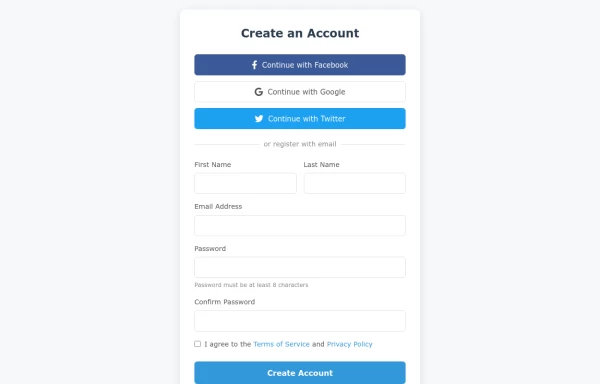 Old style registration form wth CSS