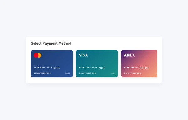 Payment Card Collection with Gradient Designs