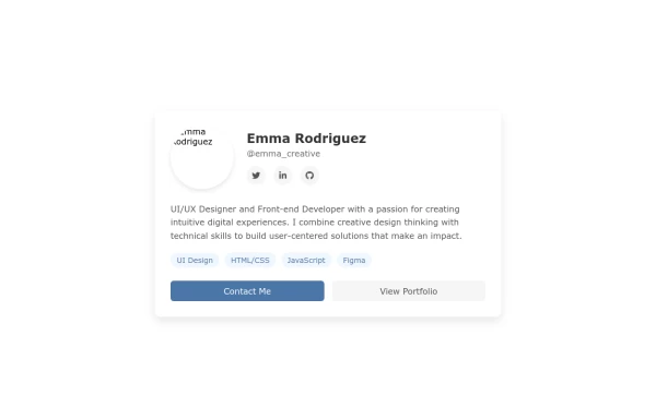 Personal Profile Card with Bio Introduction