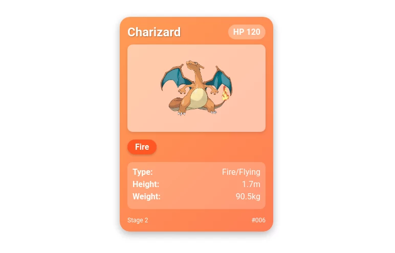 Pokemon Card with Flip Animation