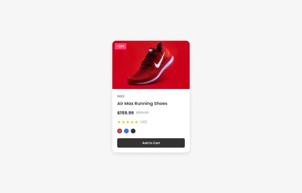 Product Card with 3D Transform Hover Effect