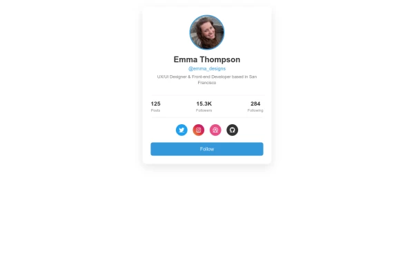 Profile Card with Social Media Links