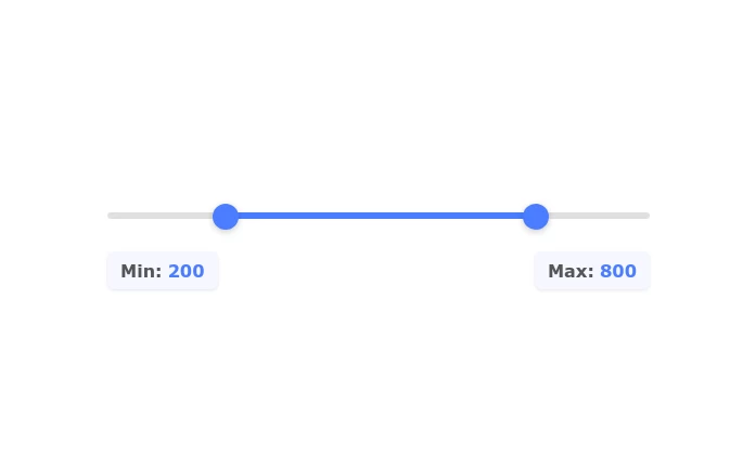 Range Slider with Min-Max Value Controls