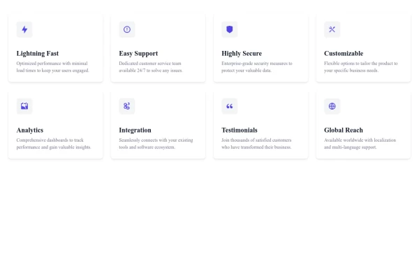 Responsive Feature Card Grid Layout