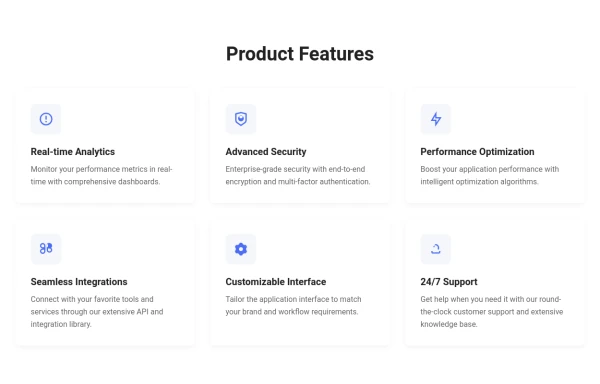 Responsive Feature Showcase Grid