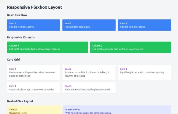 Responsive Flexbox Grid System with Tailwind CSS