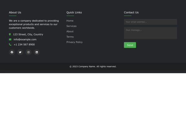 Responsive Footer with Multi-Column Layout