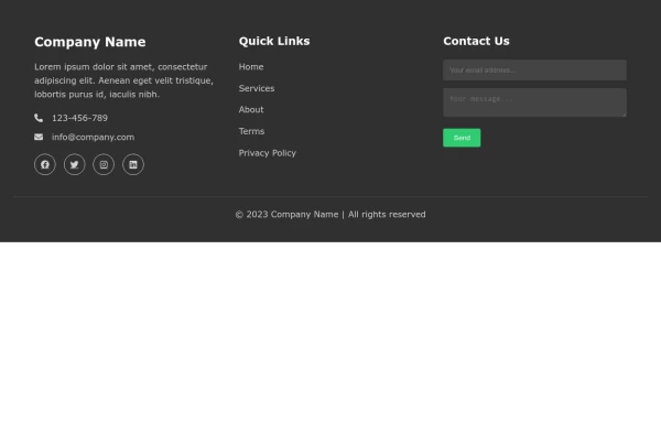 Responsive Footer with Social Media Links