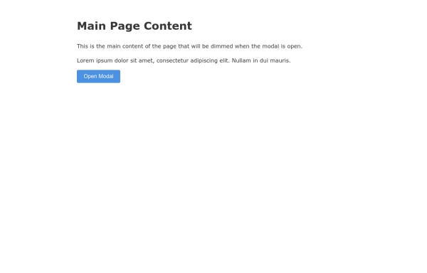 Responsive Modal with Overlay Background Effect