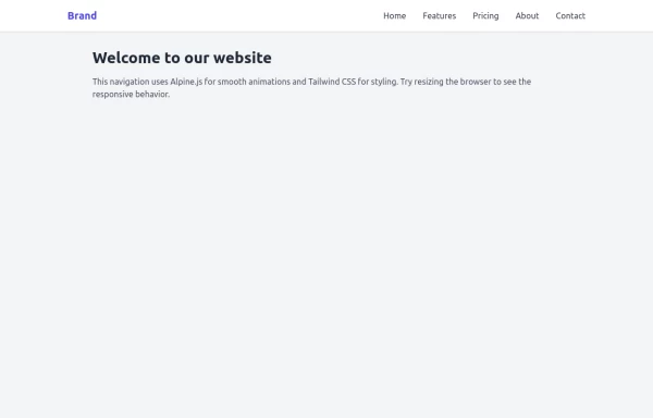 Responsive Navigation Menu with Alpine.js Transitions
