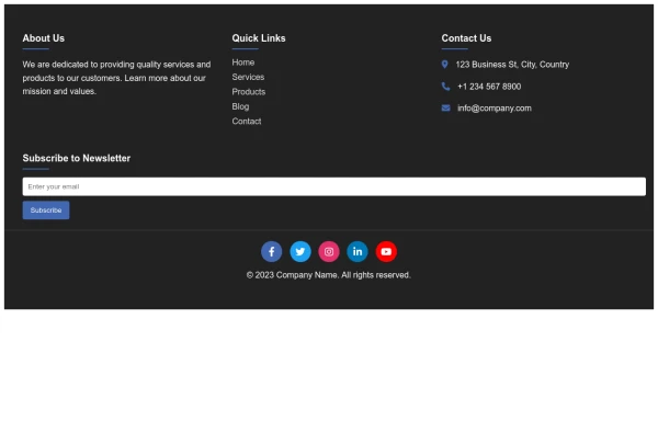 Responsive Social Media Footer for Websites