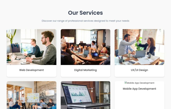 Service Showcase Flip Cards with Hover Effects