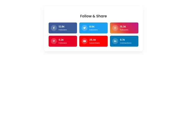 Social Media Showcase with Counters