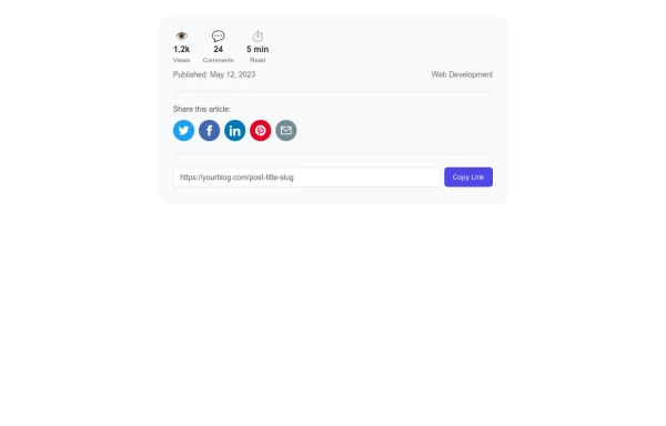 Social Sharing Component with Blog Post Details